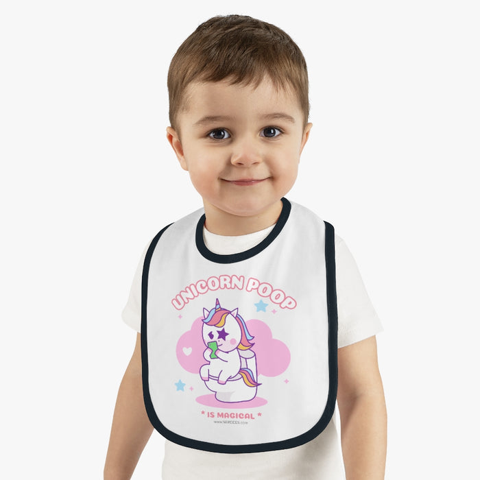 Nerdee's "Unicorn Poop" - Baby Contrast Trim Jersey Bib
