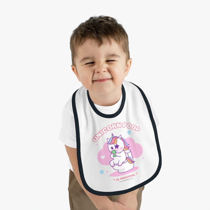 Nerdee's "Unicorn Poop" - Baby Contrast Trim Jersey Bib