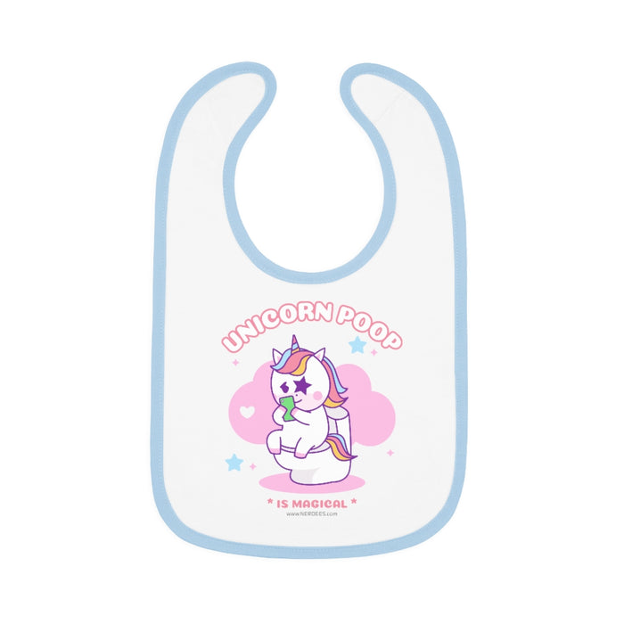 Nerdee's "Unicorn Poop" - Baby Contrast Trim Jersey Bib