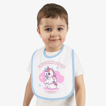 Nerdee's "Unicorn Poop" - Baby Contrast Trim Jersey Bib