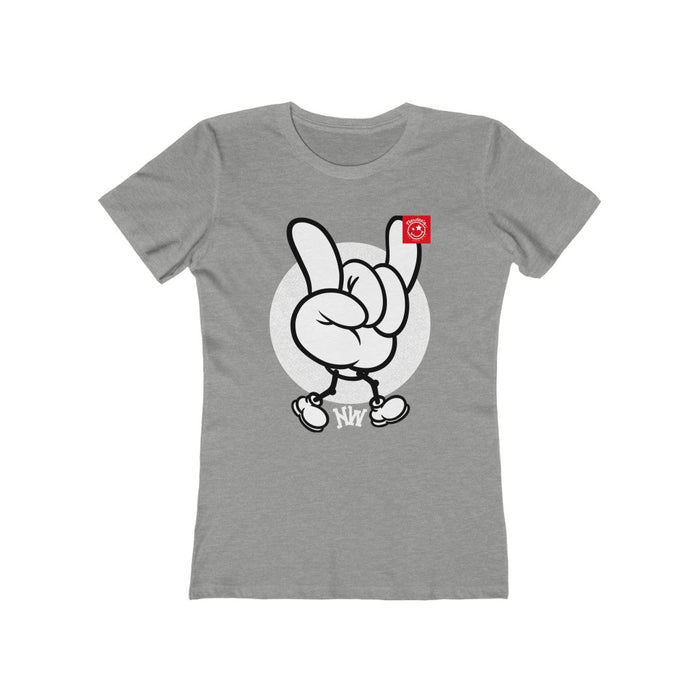 Nerdee's World Crew "NW Hand Sign" - Women's The Boyfriend Tee