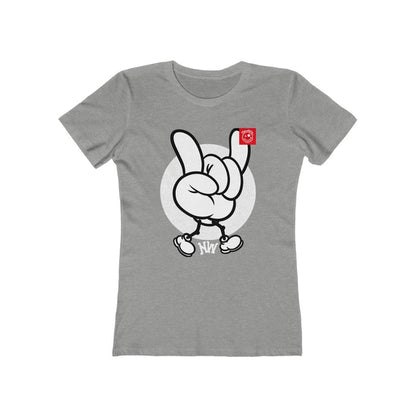 Nerdee's World Crew "NW Hand Sign" - Women's The Boyfriend Tee