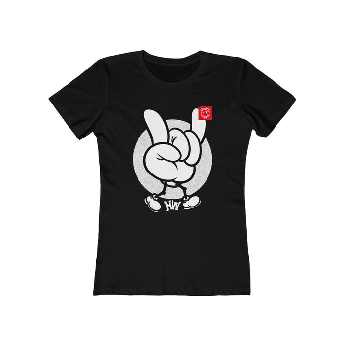 Nerdee's World Crew "NW Hand Sign" - Women's The Boyfriend Tee