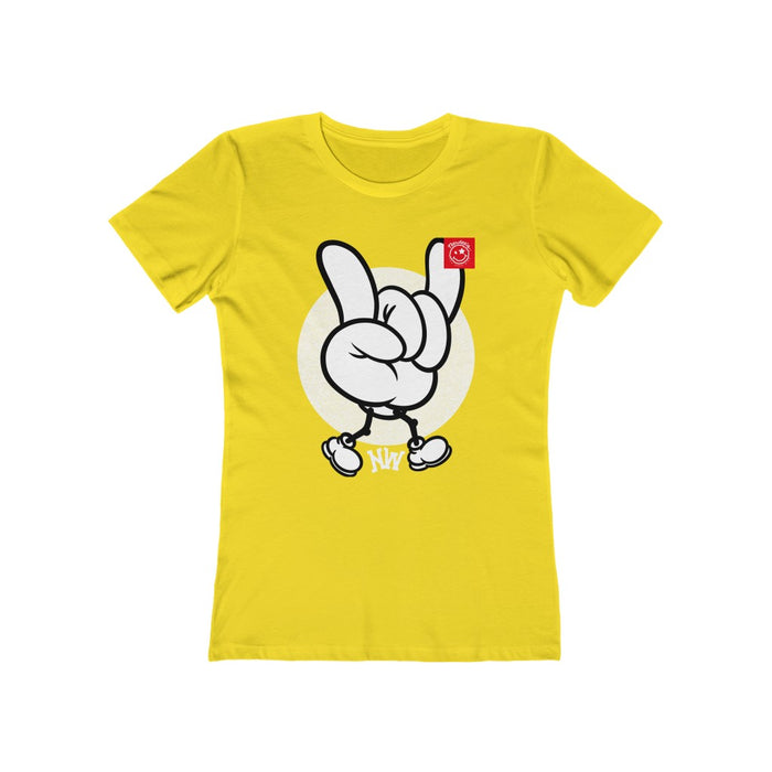 Nerdee's World Crew "NW Hand Sign" - Women's The Boyfriend Tee