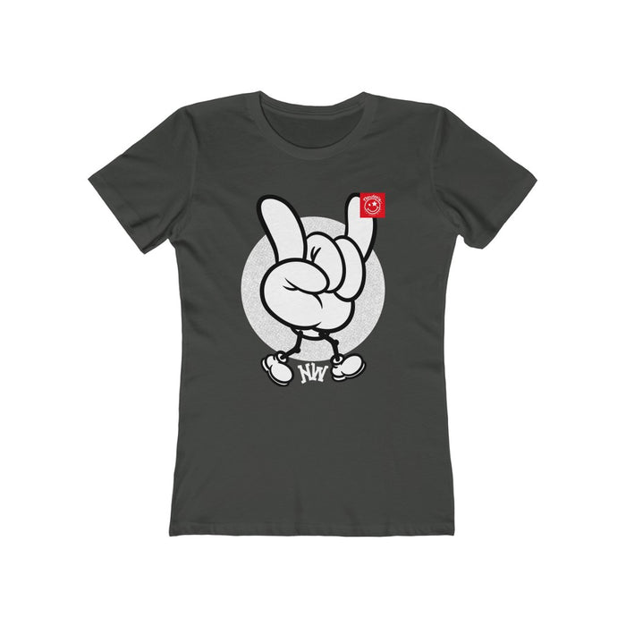 Nerdee's World Crew "NW Hand Sign" - Women's The Boyfriend Tee