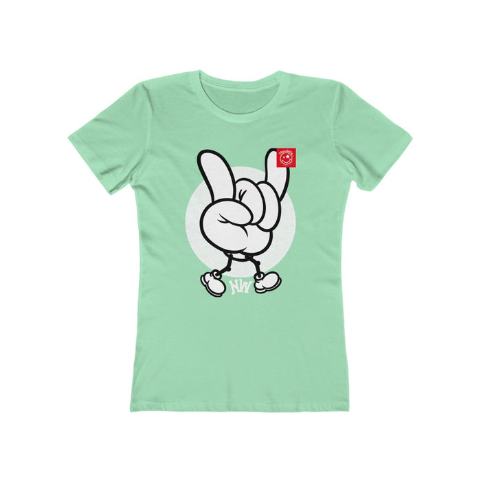 Nerdee's World Crew "NW Hand Sign" - Women's The Boyfriend Tee