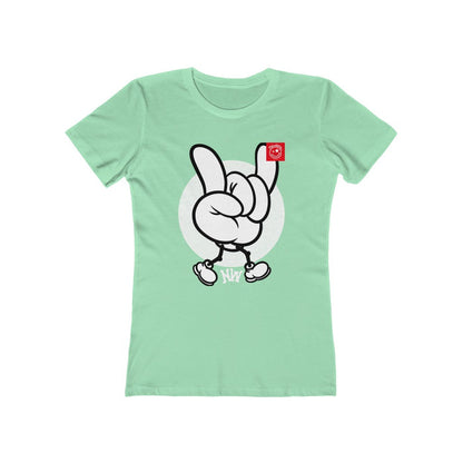 Nerdee's World Crew "NW Hand Sign" - Women's The Boyfriend Tee