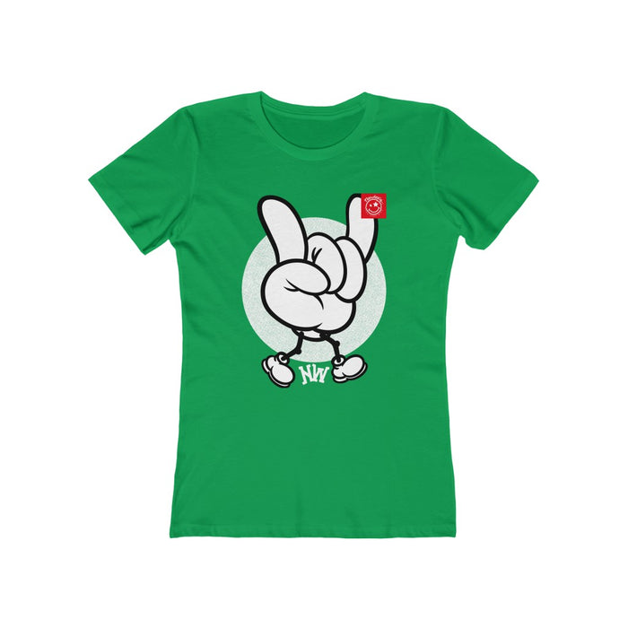 Nerdee's World Crew "NW Hand Sign" - Women's The Boyfriend Tee