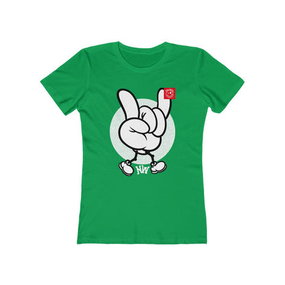 Nerdee's World Crew "NW Hand Sign" - Women's The Boyfriend Tee