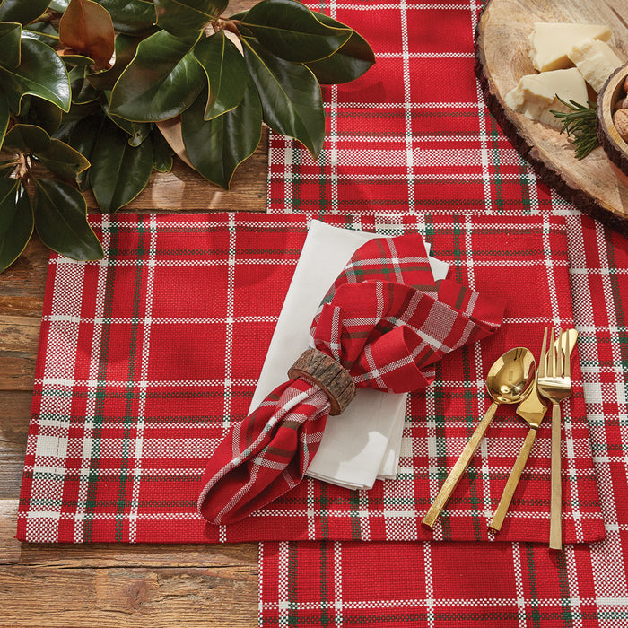 Red Holiday seasonal Noelle Plaid Dinner Table Runner