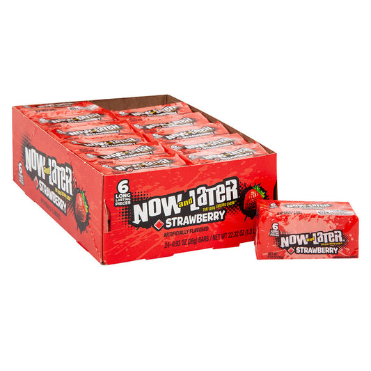 Now and Later Strawberry Hard Candy - 24 Count