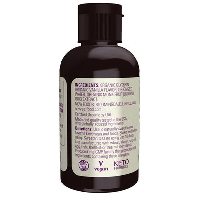 Now Real Food Organic Vanilla Monk Fruit 1.8 Oz - 7111 - The Oasis of Health