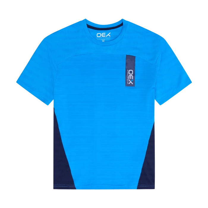 OEX Junior's 3-Piece Co-Ord Set Navy Azure T-shirt featuring a vibrant blue design with navy accents.