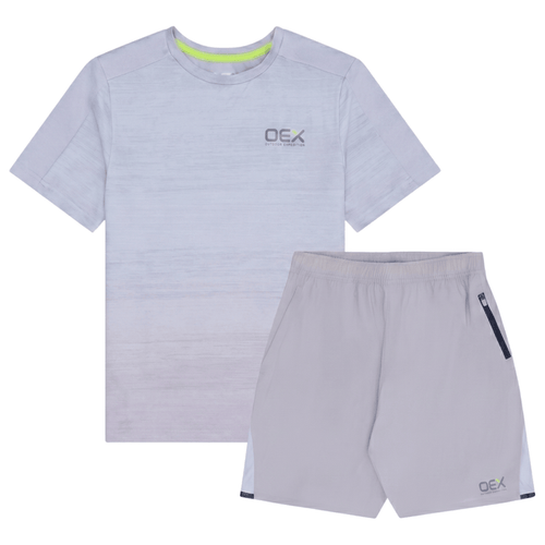 OEX Men's 2-Piece Co-Ord Set – Taupe/Warm Grey   (T-Shirt & Shorts)
