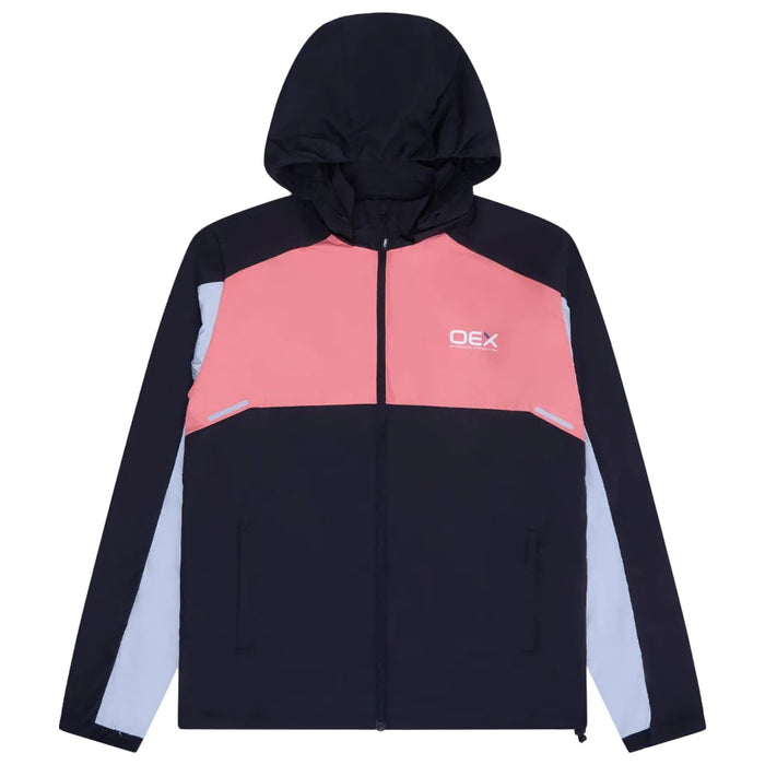 OEX mens 3 piece co ord set black black/coral jacket with hood in modern style design.