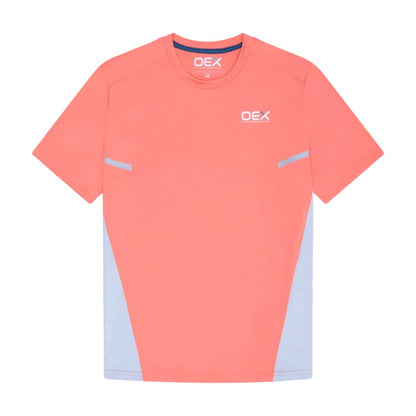 OEX Mens 3 Piece Co Ord Set t-shirt in Coral colour, featuring a modern design and breathable fabric.