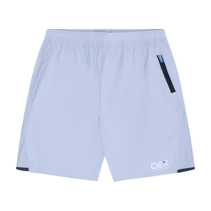 OEX Mens 3 Piece Co Ord Set Black/Coral/Grey shorts with elastic waistband and side pocket.