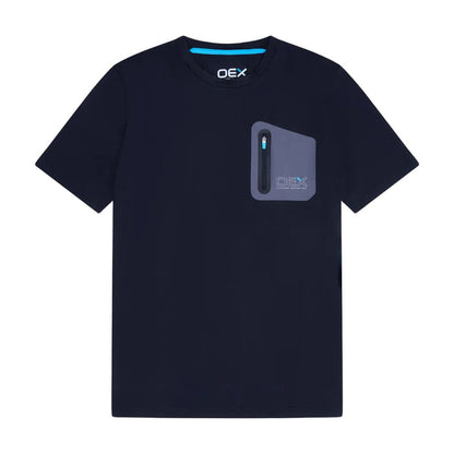 OEX Men's 3-Piece Co-Ord Set Black T-Shirt featuring stylish design and functional pocket.