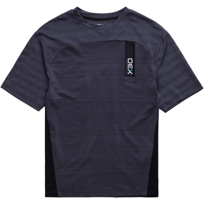 OEX Men's 3-Piece Co-Ord Set Charcoal/Grey T-Shirt featuring modern athletic design and sleek finish.