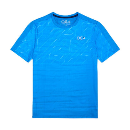 OEX Mens 3 Piece Co Ord Set Navy/Azure T-Shirt in vibrant blue, part of the matching set for outdoor activities.