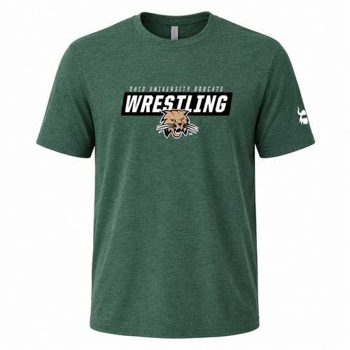 Ohio University Wrestling Bobcat Heather Forest Shirt