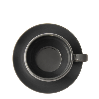 Omada Irregular Cup & Saucer - Dark Grey