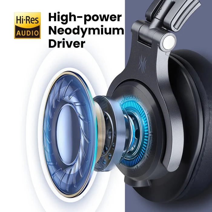High-power neodymium driver headphones.