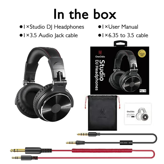 Professional over-ear DJ headphones with a black and silver design.