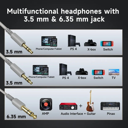 Multifunctional headphone jack adapter compatible with various devices and audio equipment.