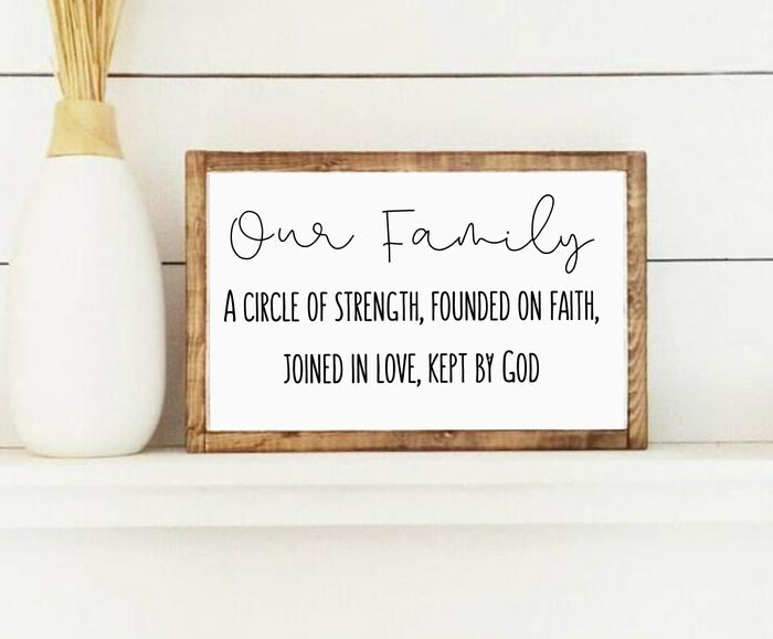 Our family sign Wood sign Farmhouse style wood sign Bible verse