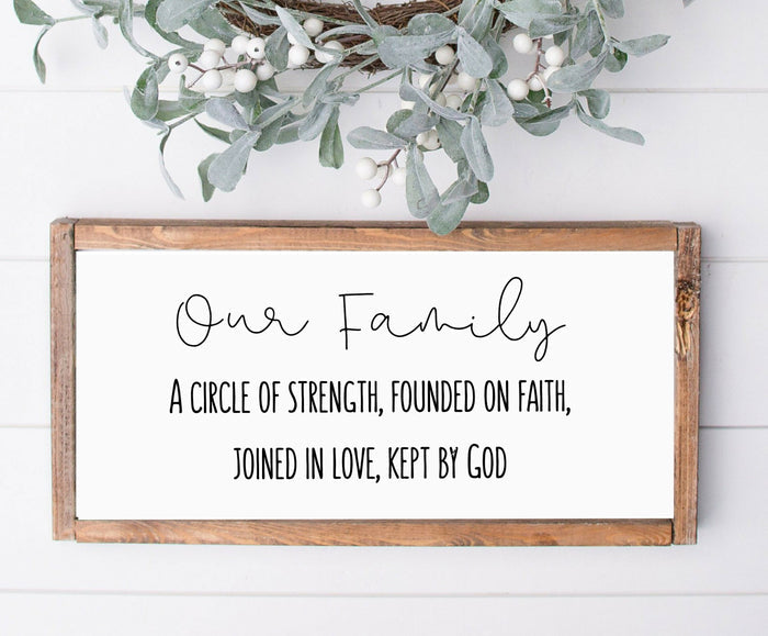 Our family sign Wood sign Farmhouse style wood sign Bible verse