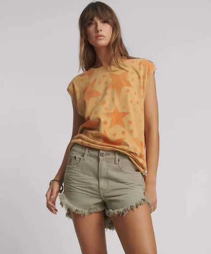 Shorts One Teaspoon Outlaws Mid Waist Denim Shorts Faded Khaki Apoella
