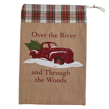 Over the River Print Santa Sacks (Set of 2)