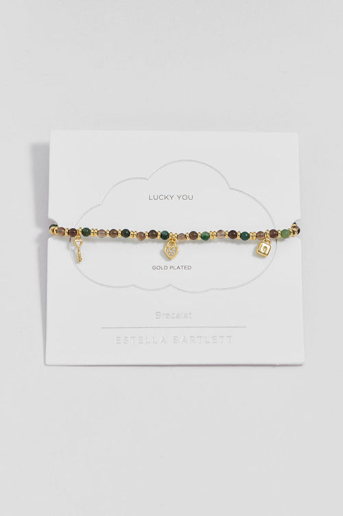 Padlock and Heart Key Charm Amelia Bracelet