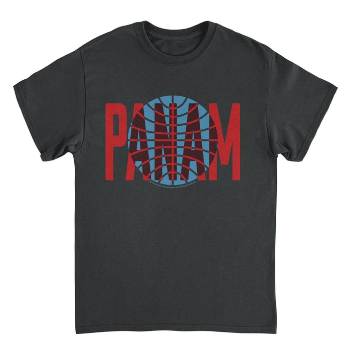 Pan Am Red Text Over Logo Black T-Shirt