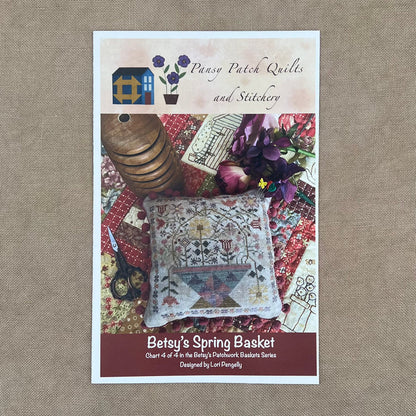 Pansy Patch Quilts and Stitchery - Betsy's Spring Basket - Cross Stitch Chart and/or Roxy Floss Co Threads