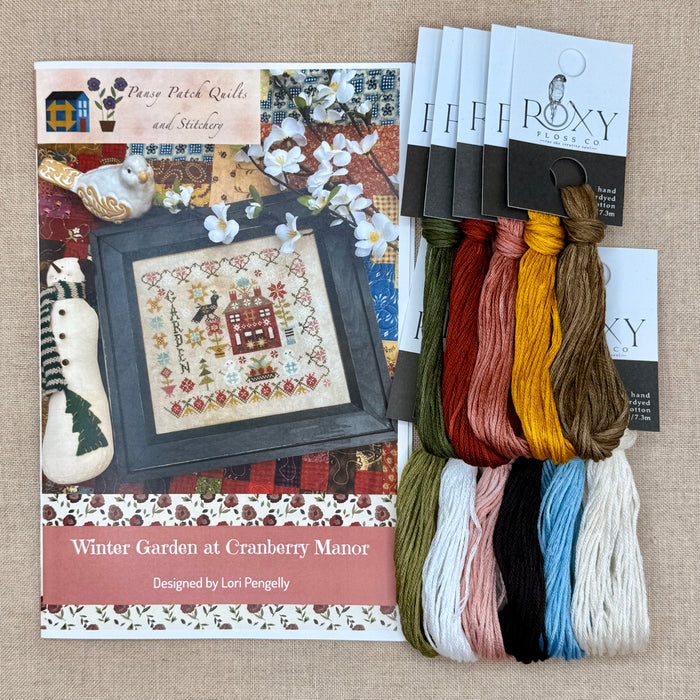 Pansy Patch Quilts and Stitchery - Winter Garden at Cranberry Manor - Cross Stitch Chart and/or Roxy Floss Co Threads