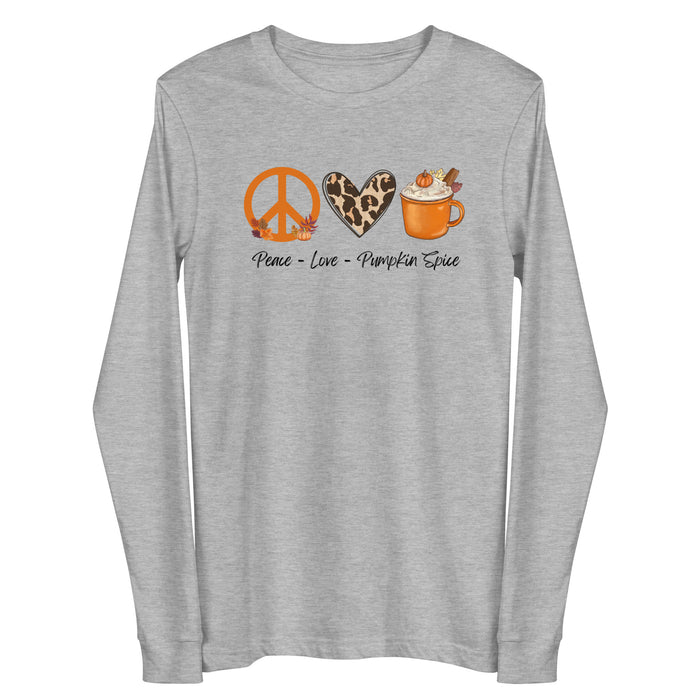 Peace Love Pumpkin Spice Long Sleeve Tee Unisex Shirt
