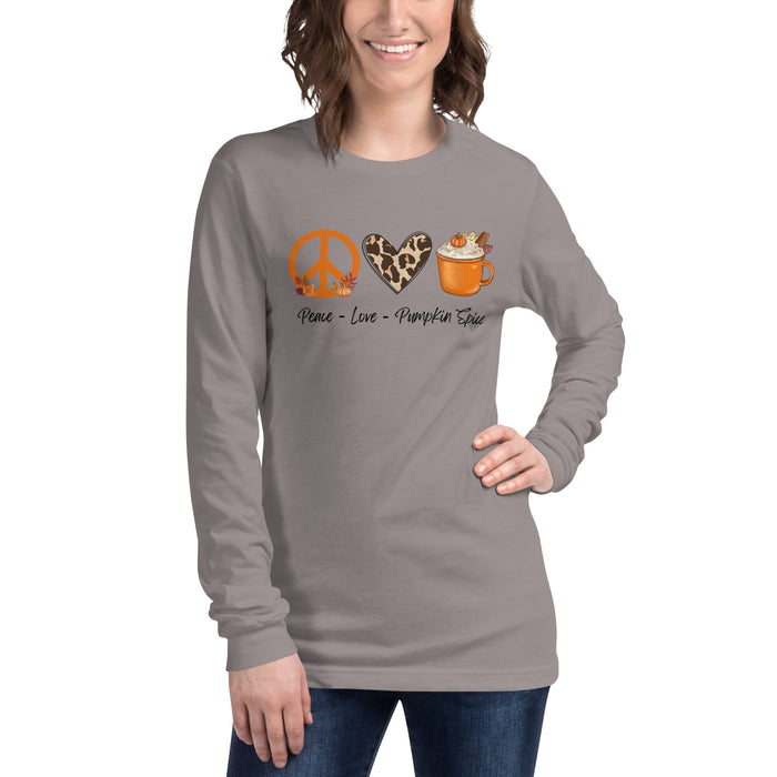 Peace Love Pumpkin Spice Long Sleeve Tee Unisex Shirt