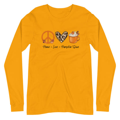 Peace Love Pumpkin Spice Long Sleeve Tee Unisex Shirt