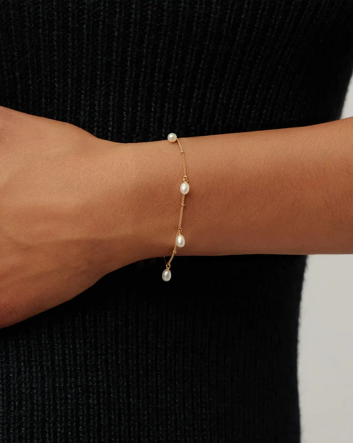 Pearl Baya Baroque Chain Bracelet | 18ct Gold Vermeil/Pearl Bracelets Missoma