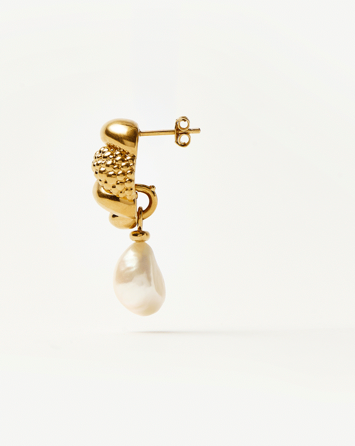 Pearl Baya Charm Drop Earrings | 18ct Gold Plated/Pearl Earrings Missoma