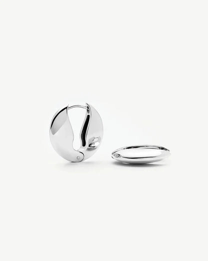 Pebble Hinged Hoop Earrings | Platinum Plated Earrings Missoma