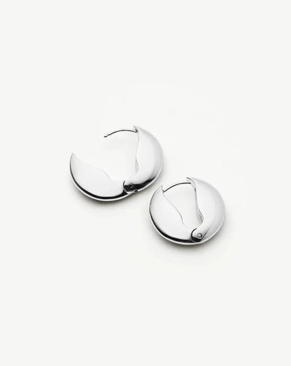 Pebble Hinged Hoop Earrings | Platinum Plated Earrings Missoma