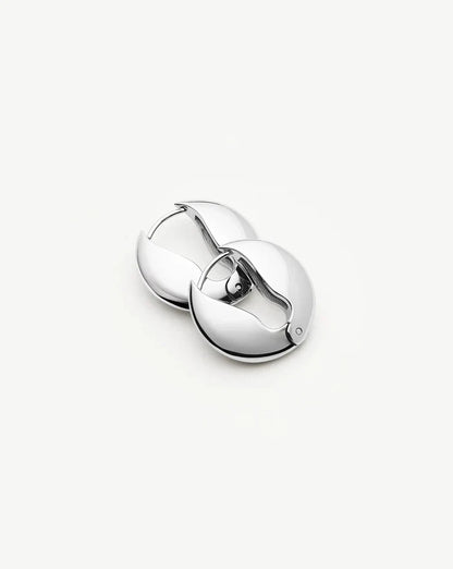 Pebble Hinged Hoop Earrings | Platinum Plated Earrings Missoma