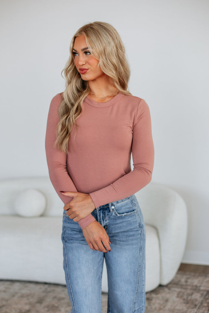 Penny Long Sleeve Top - Dusty Rose