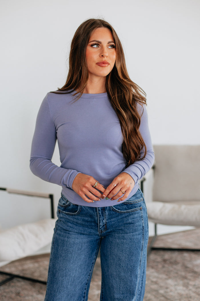 Penny Long Sleeve Top - Periwinkle