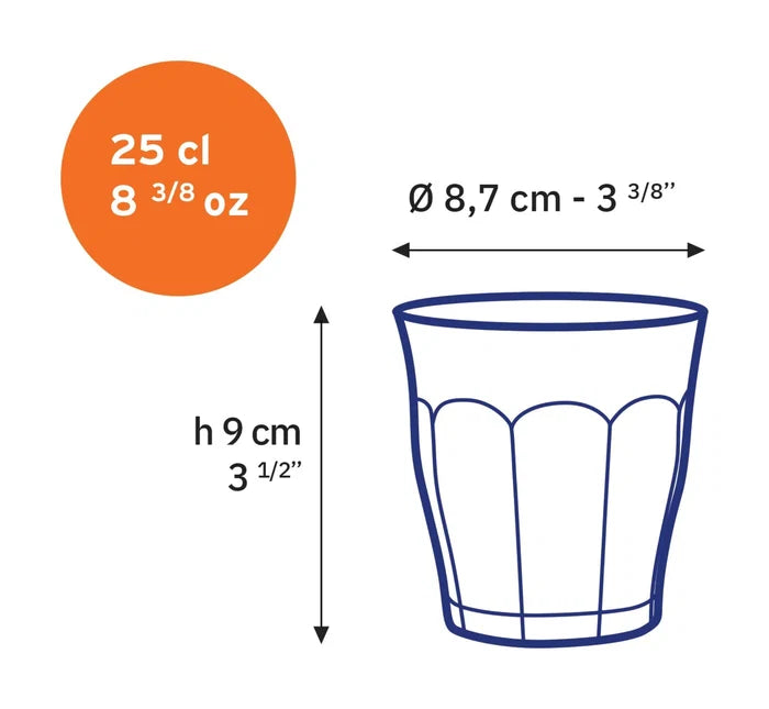 Picardie Mixed Tumbler Set dimensions