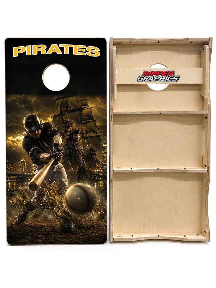 Pittsburgh Pirates Baseball Inspired Cornhole Design