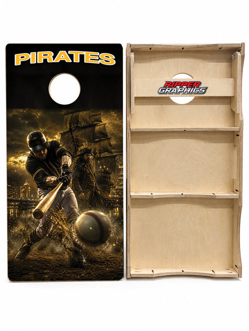 Pittsburgh Pirates Baseball Inspired Cornhole Design